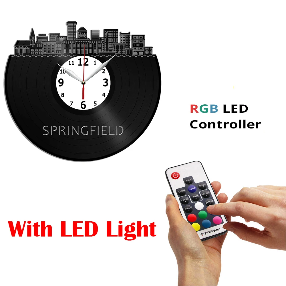 

Виниловые настенные часы Спрингфилд-уникальный Декор для дома или офиса-Лучшие идеи для подарков