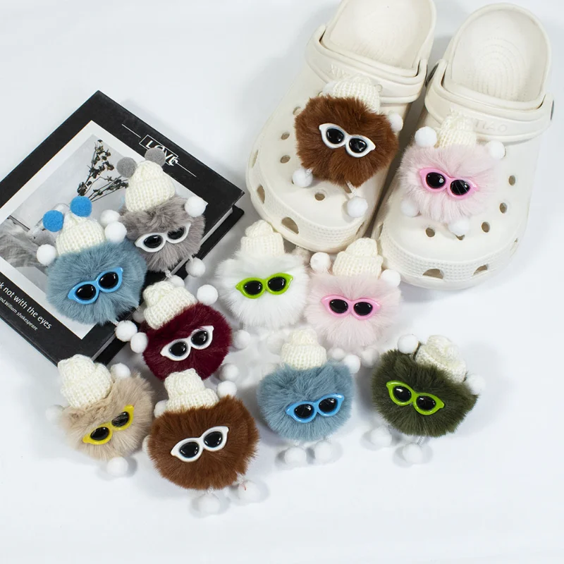 

Плюшевые шарики, милые Croc дизайнерские DIY прекрасные пушистые куклы, Мультяшные подвески для обуви Croc, Модные Винтажные забавные украшения ...