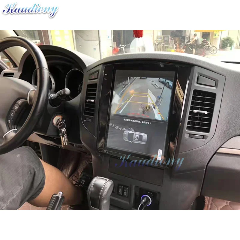 Автомагнитола Kaudiony в стиле Tesla Android 9 для Mitsubishi Pajero Sport V93 автомобильный DVD