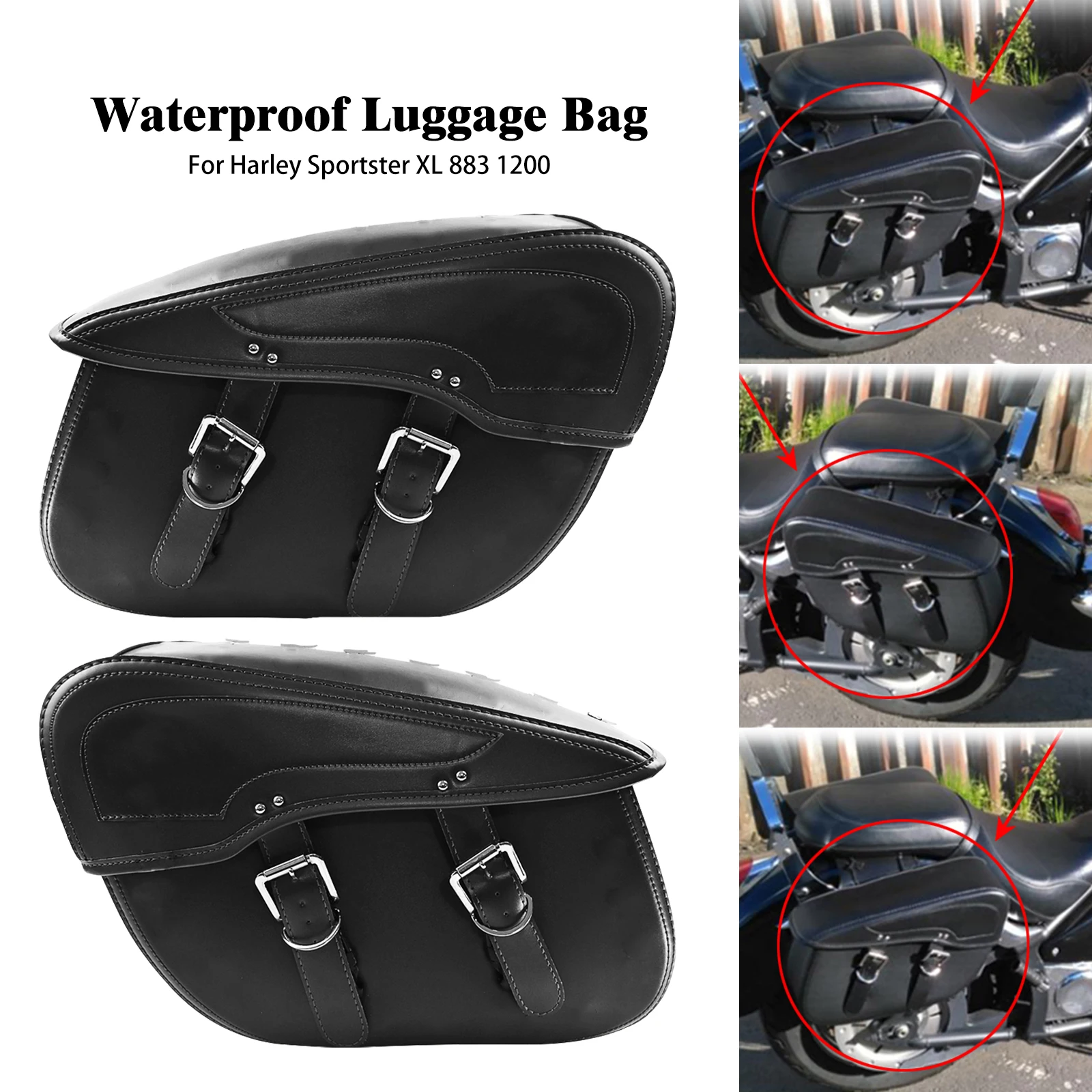 Мотоциклетная сумка сумки из искусственной кожи боковая для инструментов