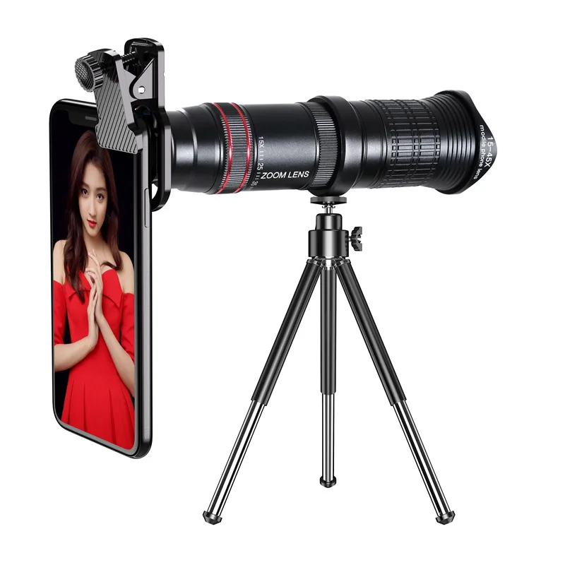 

HD 15X - 45X Optical Zoom Telephoto Zoom Len Clip Tripod Long-distance Phone Lens