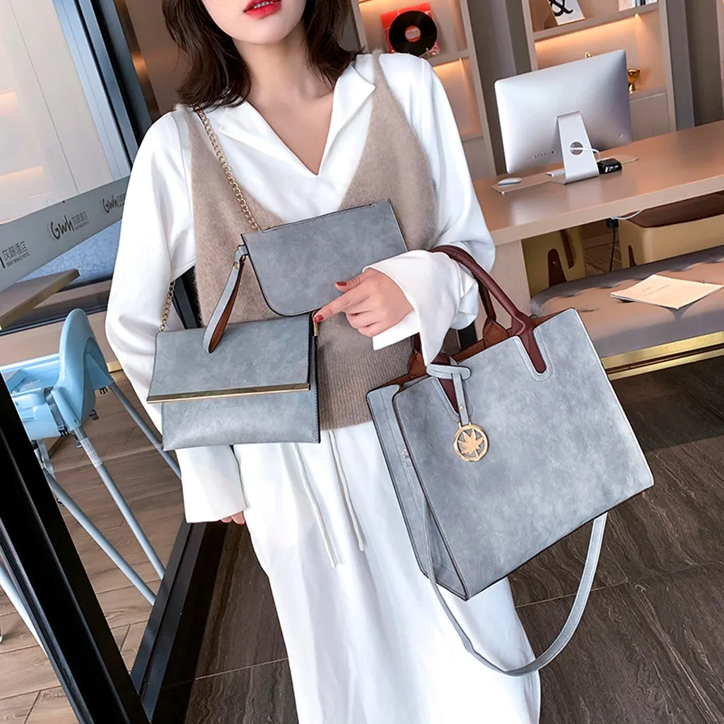 

3piece Suit Alligator High Quality Pu Leather Women's Handbag Vintage Fashion Shoulder Bag Large Capacity Travel Tote Bag