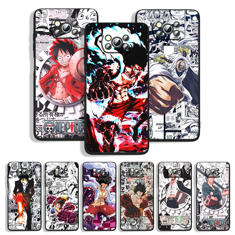 

Hot Anime One Piece Luffy Snakeman For Xiaomi POCO M4 M3 C3 X4 X3 X2 F3 X2 F1 Pro NFC GT Mi Play Mix 3 A2 lite Black Phone Case