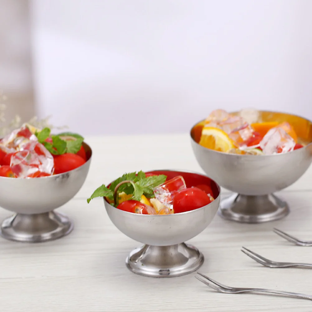 

Stainless Steel Salad Cup Fruit Containers Seasoning Bowl Candy Kitchen Supply