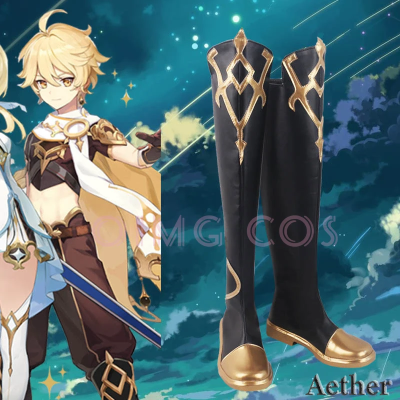Обувь для косплея Genshin Impact Aether аниме в китайском стиле Хэллоуин женщин