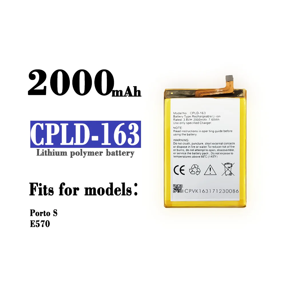 

Оригинальная запасная батарея CPLD-163 100% для Coolpad Port S E570 мобильный телефон, встроенная литиевая аккумуляторная батарея высокой емкости
