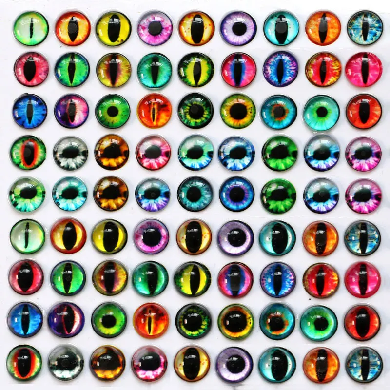 

20pcs European and American time gem patch cat eye pupil pattern crystal glass jewelry accessories ring bracelet material