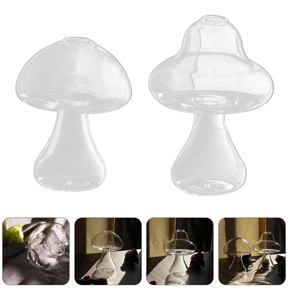 

Vase Mushroom Flower Terrarium Planter Air Hydroponics Container Vases Shaped Holder Decor Pot Bulb Decorative Desktop