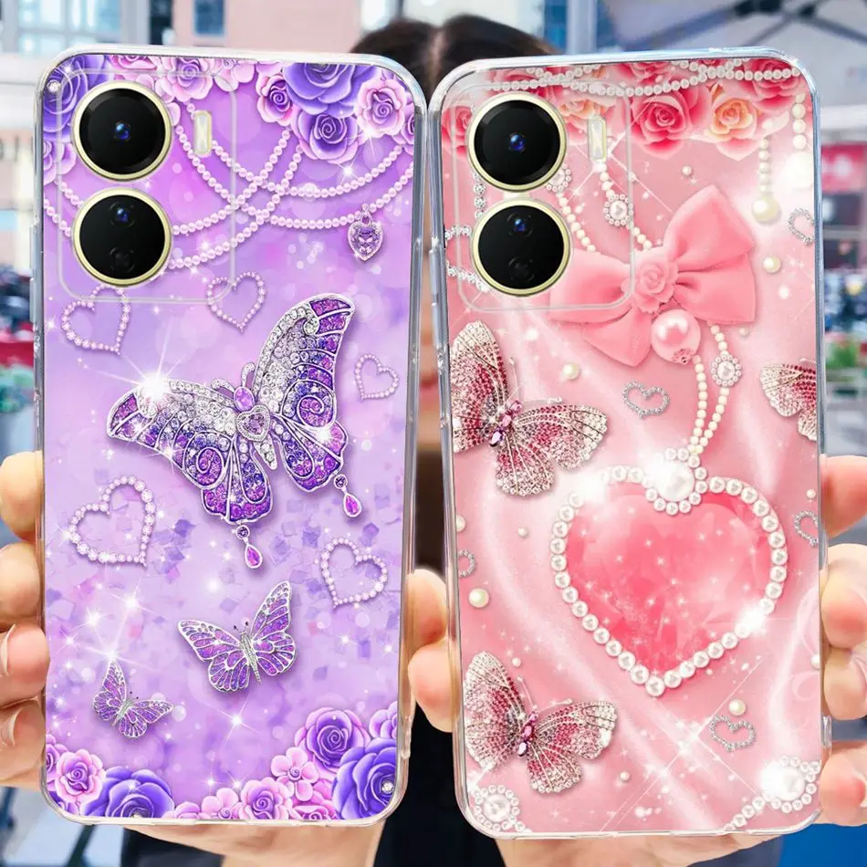 Милый мягкий силиконовый чехол из ТПУ с рисунком для Vivo Y16 и 16 4G V2204 V2214