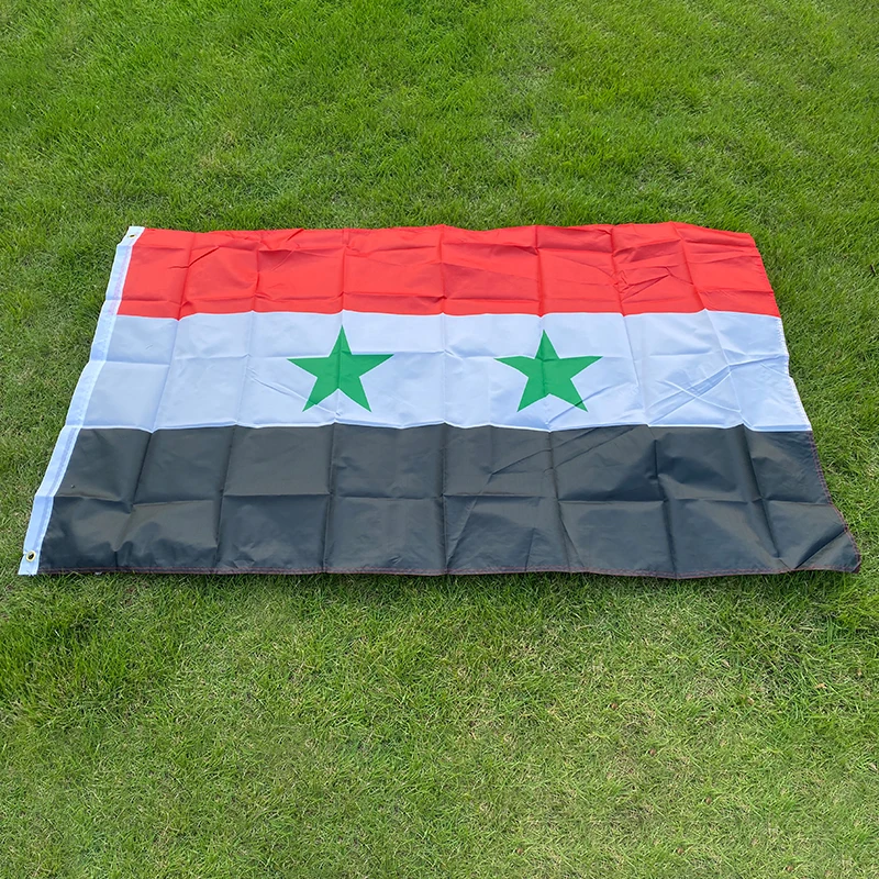 

aerlxemrbrae flag 90*150cm Syria flag 100% Polyester 2 Sides Printed National Flag Syria banner