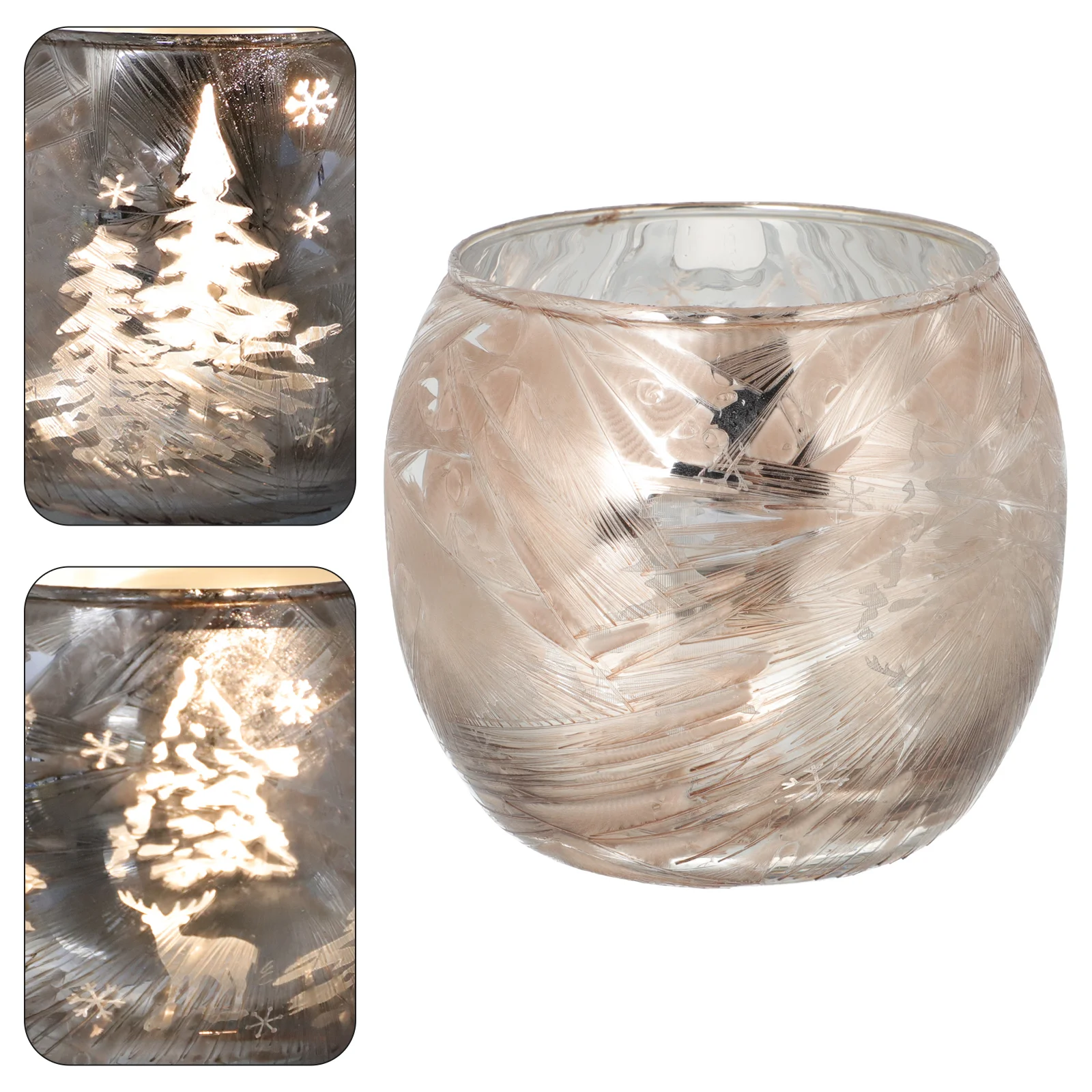 

Candleglass Holder Candlestick Christmas Adorn Candleholder Desktop Table Tealight Holders Decorative Decor Cup Party