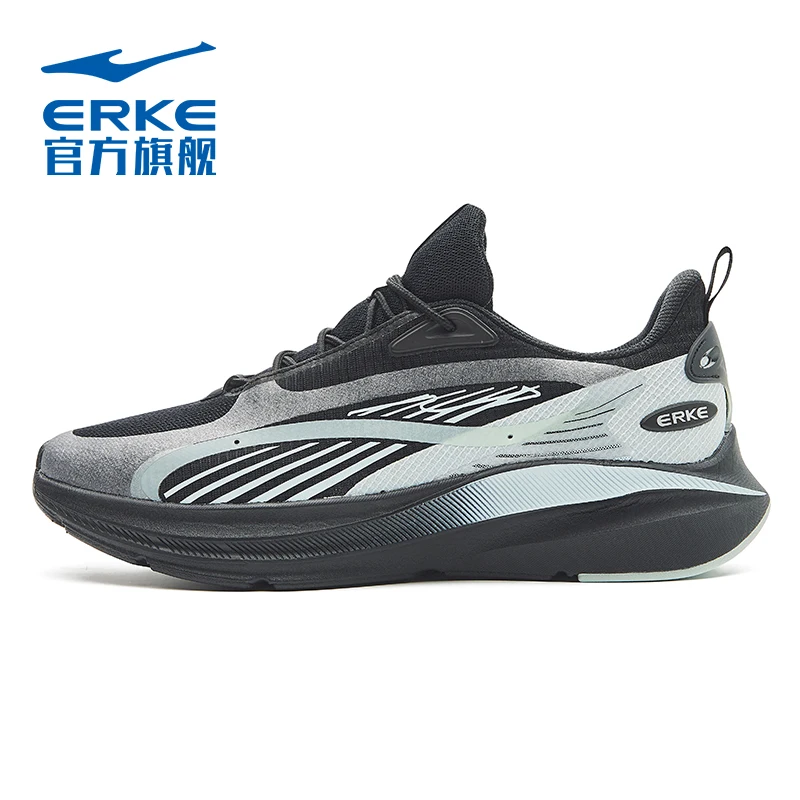 Erke Running Shoes Men's Shoes 2022 Autumn and Winter Shock Absorption Resilient Mesh Sneakers Light Running Shoes