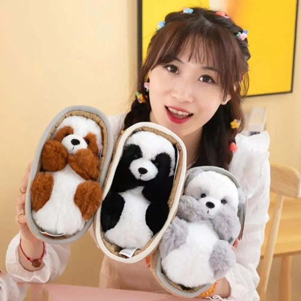 Новая пушистая Мягкая кукла панда корзина мягкая лежащая в Bassinet игрушка для сна