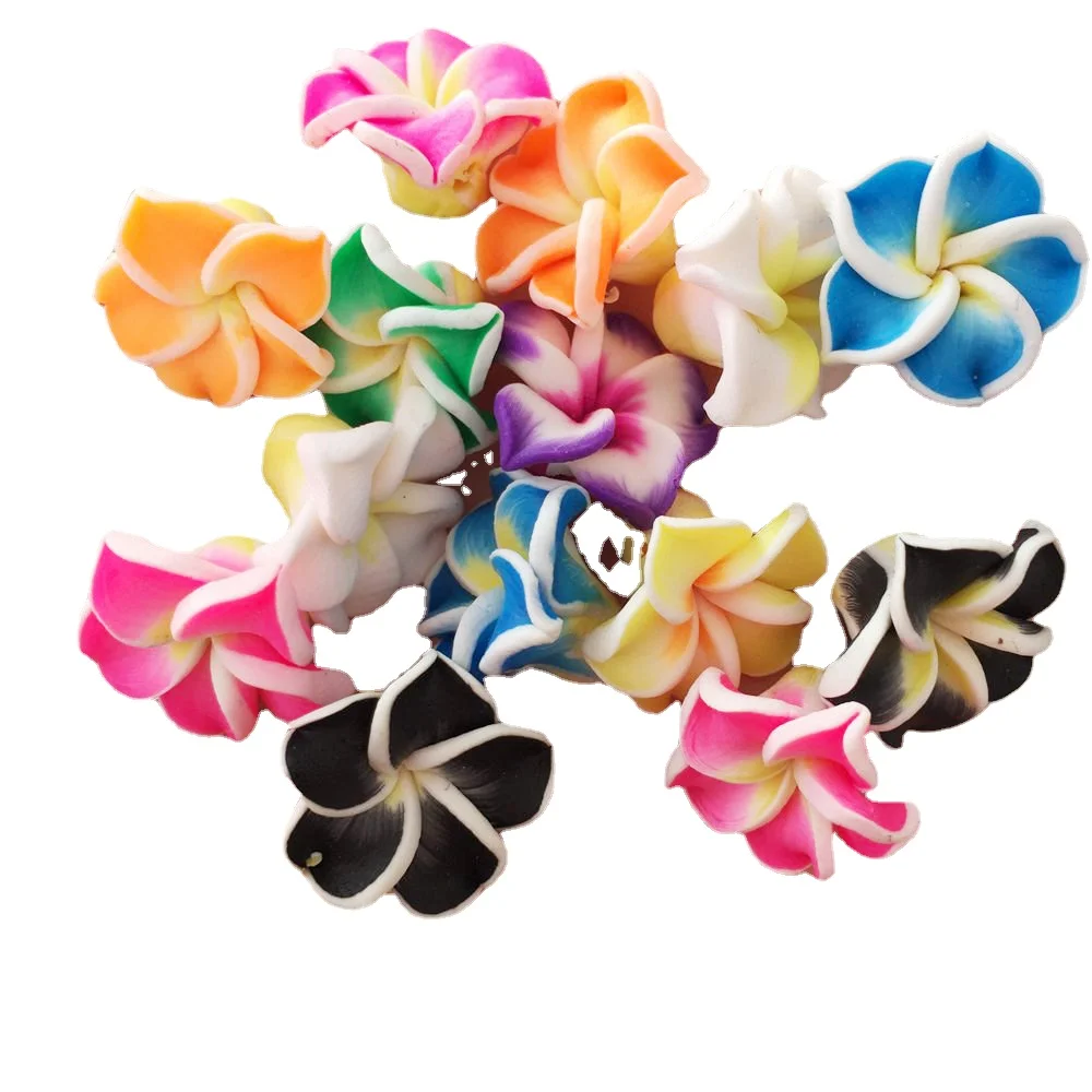 

20 шт. 15 мм Φ цветок 3D каменные бусины с одним отверстием для свадьбы DIY Цветная Полимерная глина Crafts OF356