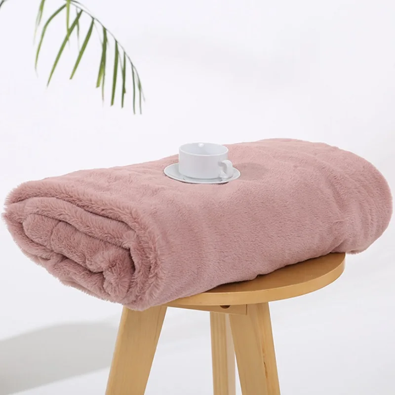 

Coral Fleece Blanket Nordic Sofa Cover Faux Bunny Wool Throw Sofa Cover Bedspread Flannel Blankets Super soft and comfortable