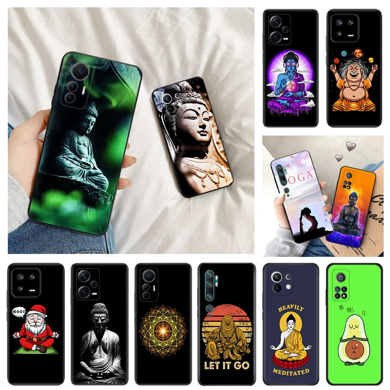 

Buddha Yoga Soft Phone Cases For Redmi A1 10A 10C 11 Prime RedmiNote 12 Pro 11SE 11S 11E 11T 10 Lite 10S Black Matte Cover