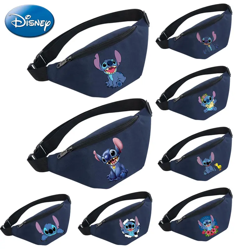 

Anime Stitch Disney Waist Bag Men And Women Sports Satchel Mobile Bag Multifunctional Cartoon Waist Bag Large Capacity Wallet