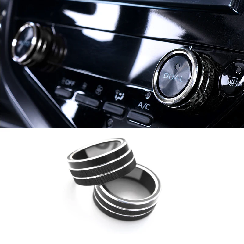 

Центральная консоль автомобиля, ручка переключателя регулировки кондиционера, кнопка, кольцо, накладка, декор, подходит для Toyota Camry 2018-2022 2023, черный