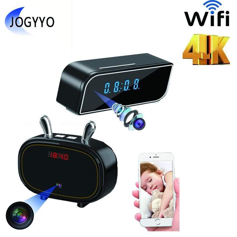 

wireless WiFi ip cam mini clock camera HD 4K 720P motion detection night vision camcorder monitoring DV DVR network recorder