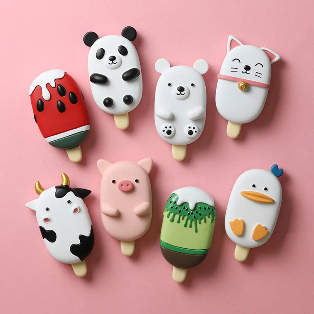 

Cartoon Cute Animal Kitchen Refrigerator Magnet Resin Fruit Popsicle Ice Cream Home Decoration Multicolor Optional