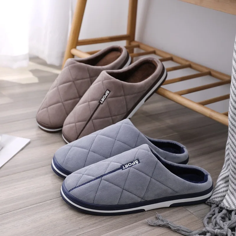 size 47 48 49 50 men autumn winter warm big size cotton slippers large size plus home bedroom casual shoes house indoor slides free global shipping