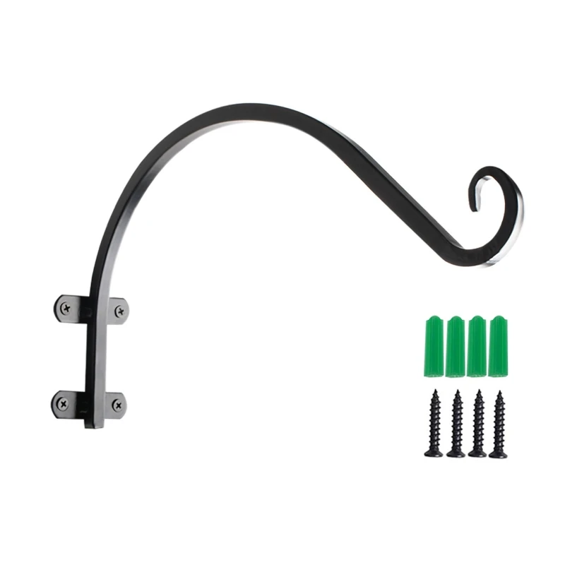

Wall Hanging Hooks Black Wrought Iron Hooks Plant Bracket Hooks Outdoor Wrought Iron Hooks For Hanging Bird Feeders 53CA