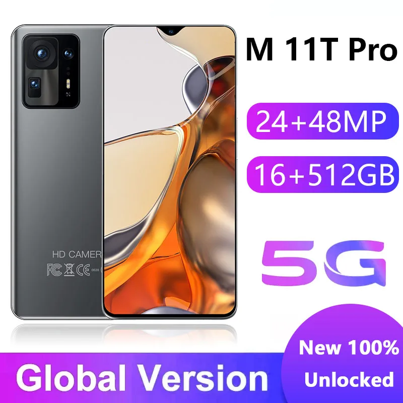 Global Version M 11T Pro 5G Smartphone 6.7 Inch 6000mAh Android Dual Sim Celular 48MP Camera Unlocked Smart Phone Mobile Phones