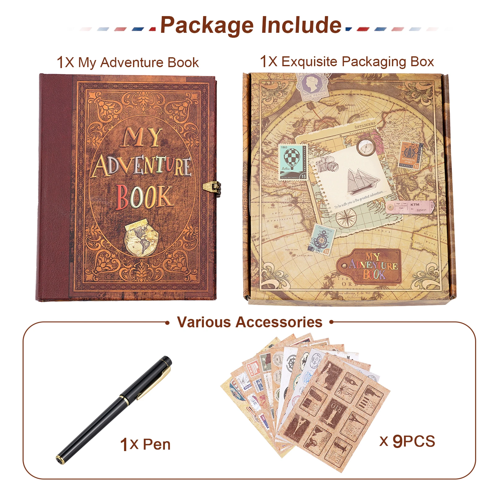 

Ретро-фотоальбом «Наша Книга Приключений» из крафт-бумаги