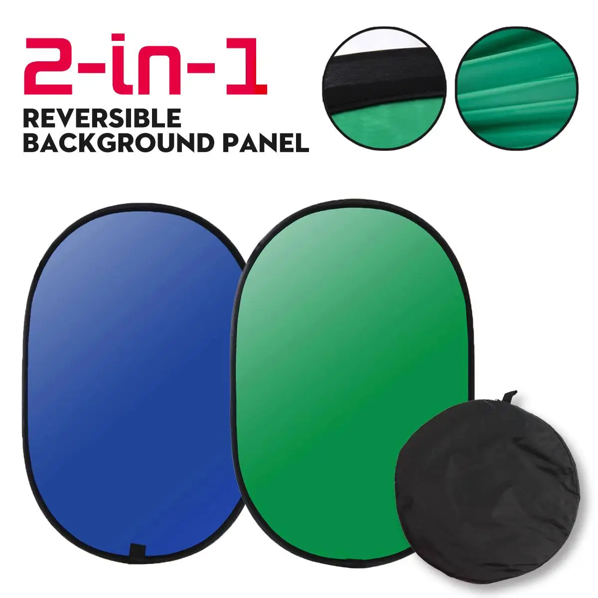 

Green Screen Backdrops Photography Background Portable Fold Reflector for Live broadcast Video Round 2in1 Background Panel