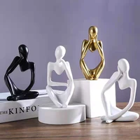 nordic thinker resin statue abstract sculpture miniature figurines character ornaments office home decoration desktop decor