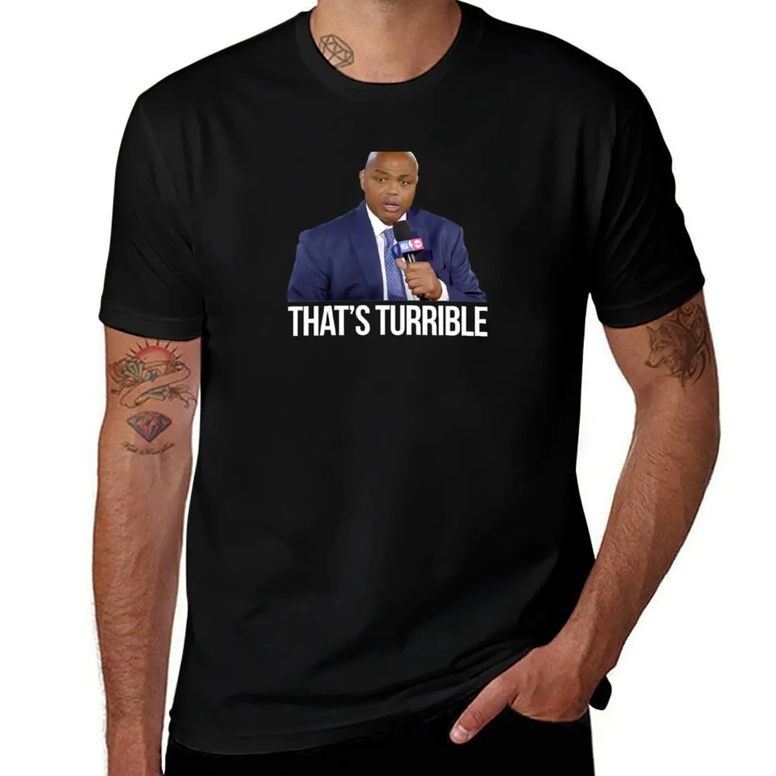Фото Футболка Charles Barkley - That's Turrible Meme, легкая повседневная летняя футболка №1