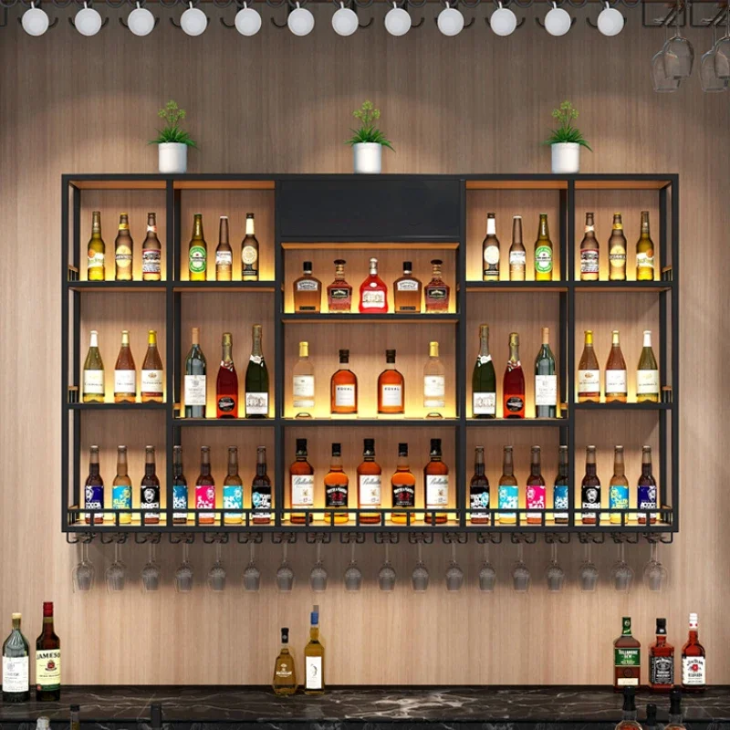 Минималистичный подвесной барный шкаф индивидуальный кованый ресторан железный