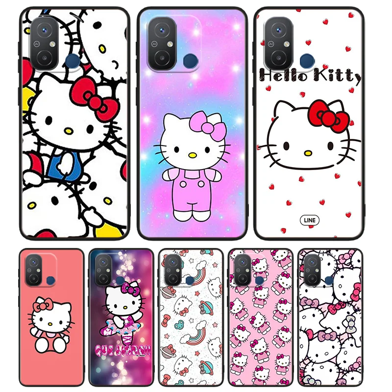 

Cartoon Cute Hello Kitty Phone Case For Xiaomi Redmi K60E K60 K50G K50 K40S K40 K20 S2 6A 6 5A 5 Pro Ultra Black Soft Cover