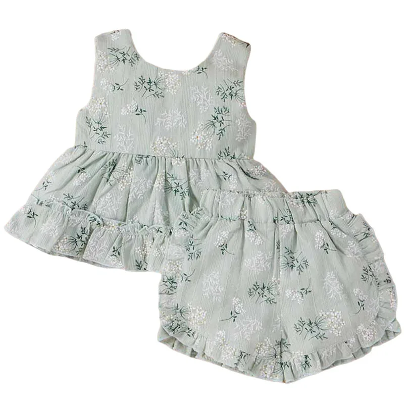 

Baby Girl Clothes Set Kids Baby Infant Summer Clothing Toddle Girls Flower Vest Top + Shorts 2PCS Outfit Set Children's Clothing