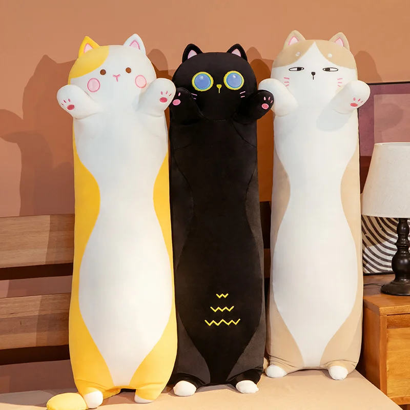 

Kawaii Cat Plush Toys Stuffed Animals Doll Boyfriend Long Pillow Cushion Bolster Cute Cuddly Kids Birthday Gifts Home Room Decor