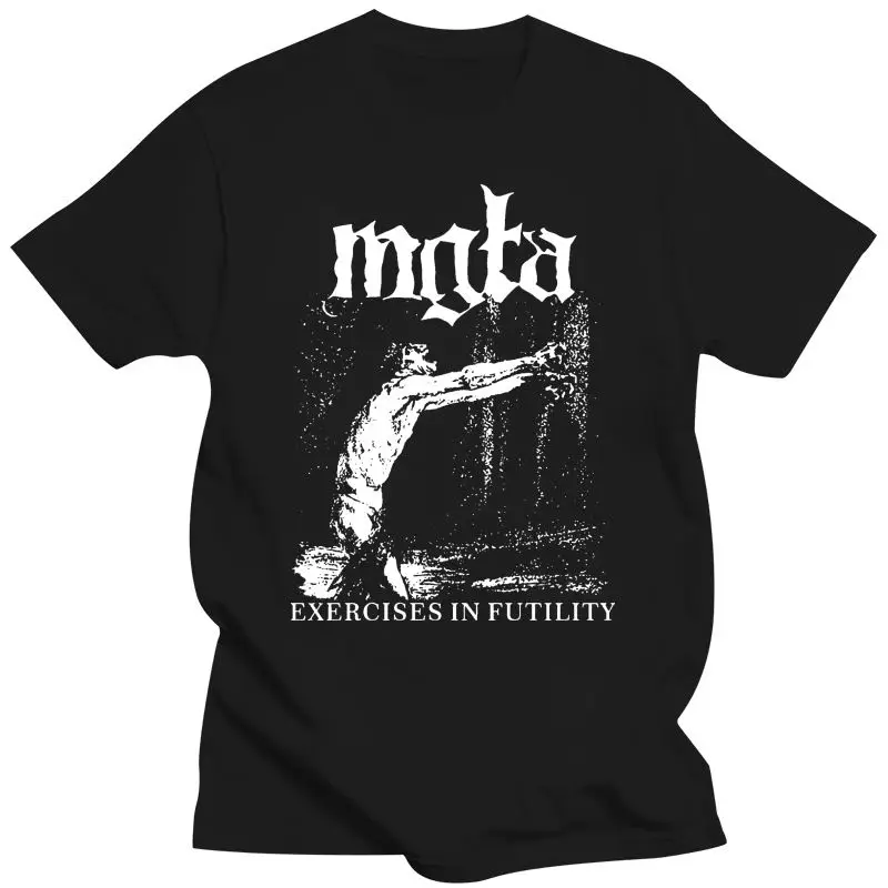 

New Mgla Exercise In Futulity Further Dowm The Nest T Shirt Men Printing Poland Black Metal Band Custom Tee BIG SIZE S-XXXL