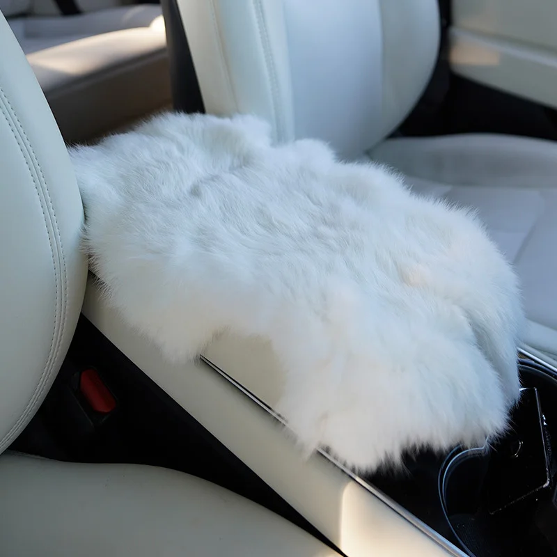 

Car Armrest Cover Mat Punisher Center Console Cover Pad Auto Accessories Interior Rabbit hair Automobiles Armrest Pad