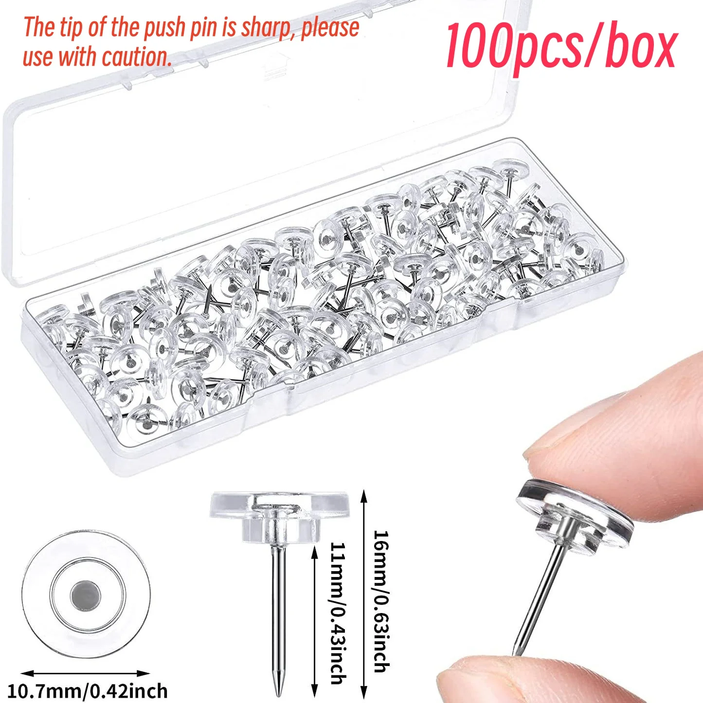 

Прозрачные кнопки-гвоздики 100 шт.