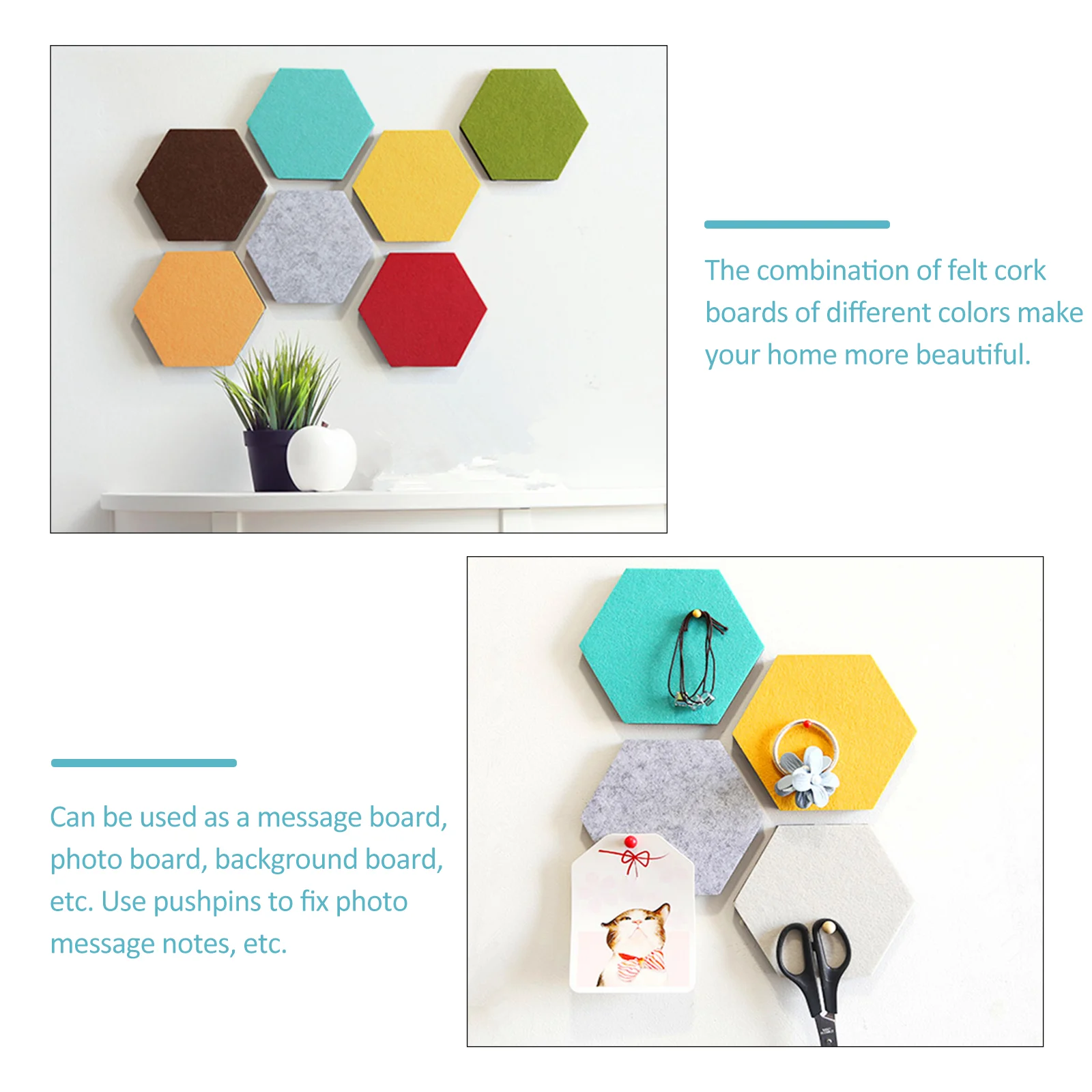 8 шт. фетровая наклейка на стену домашняя доска объявлений булавка шестигранный