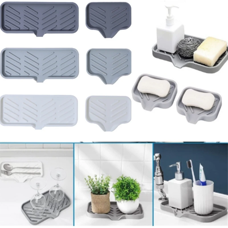 Самосливный Силиконовый Держатель Для Мыльницы Кухонная Раковина Органайзер