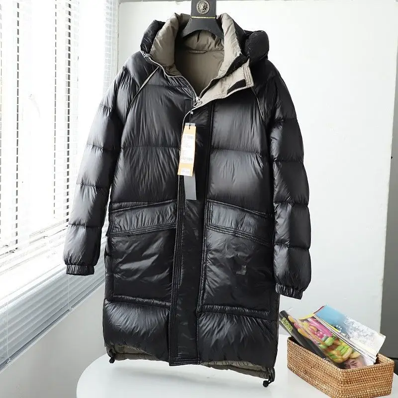 Men's Down Jacket Parkas Winter Jackets for Men Extra Fluffy  Goose Warm Jackets Men's Mid-length Puffer Jacket