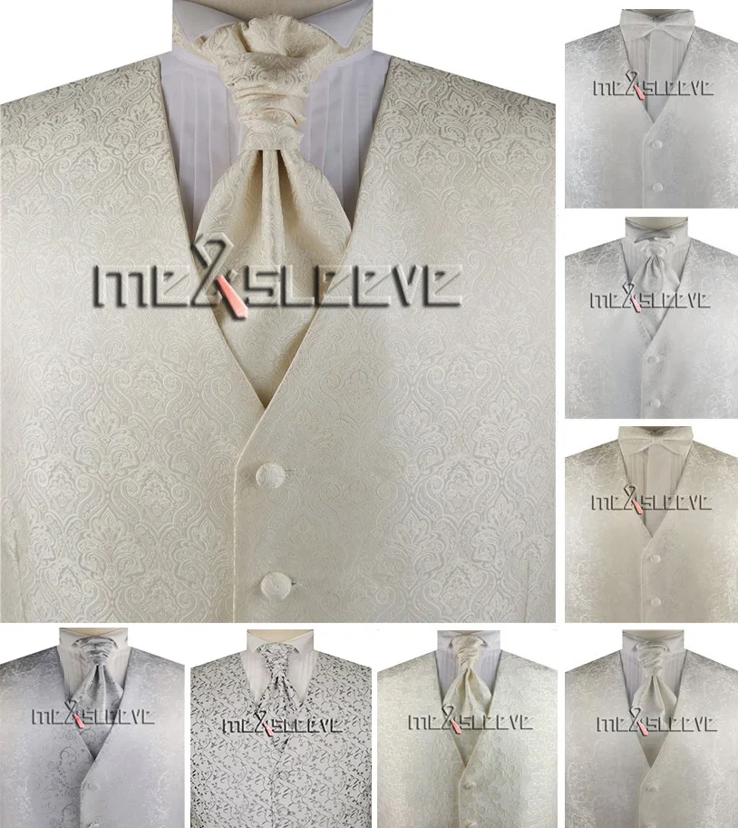 

Мужской официальный Повседневный жилет из серебристой пряжи с люрексом из микрофибры с изображением цветов и листьев