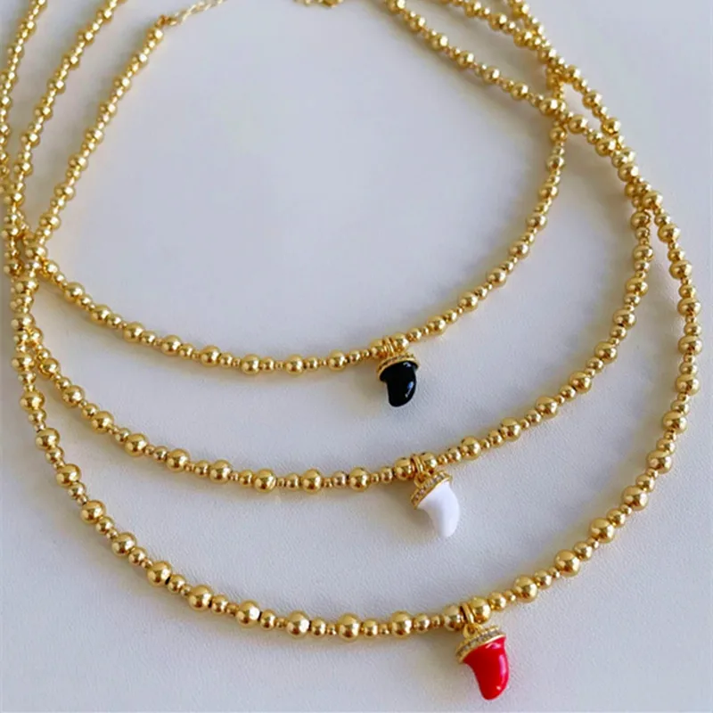 

luxury retro personalized handmade fashion latest chunky bead necklace designs women gold plated beads necklace handmade