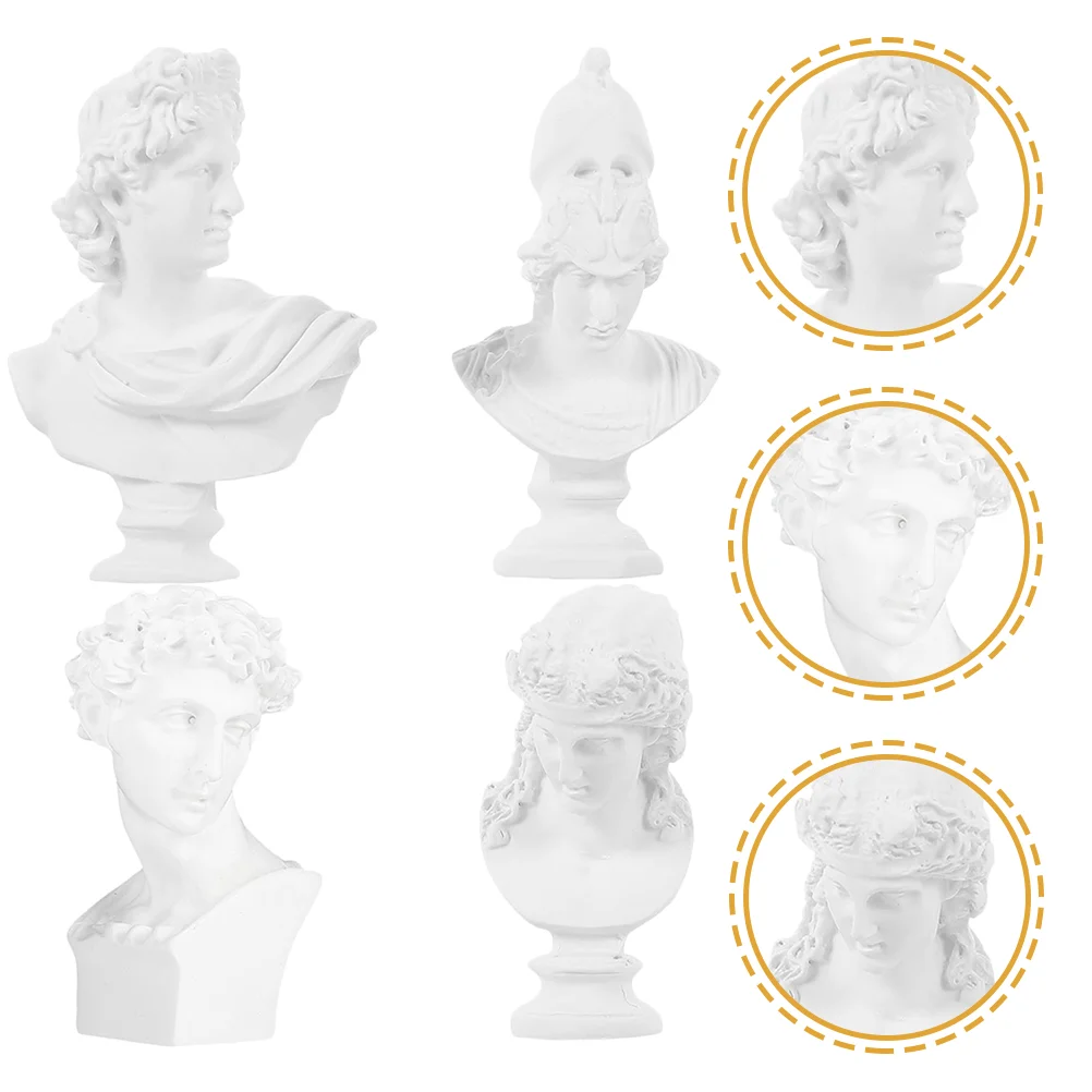 

Statue Greek Bust Statues Plaster Figurine Head Sculpture Gypsum Prop Sketch Photo Ornament Decoration Famous David Mythology