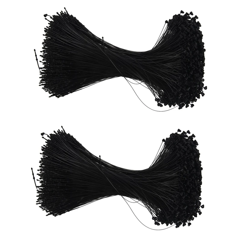 

7 Inch 2000 Pcs Black Snap Lock Pin Loop Plastic Tag Fastener Hook Ties