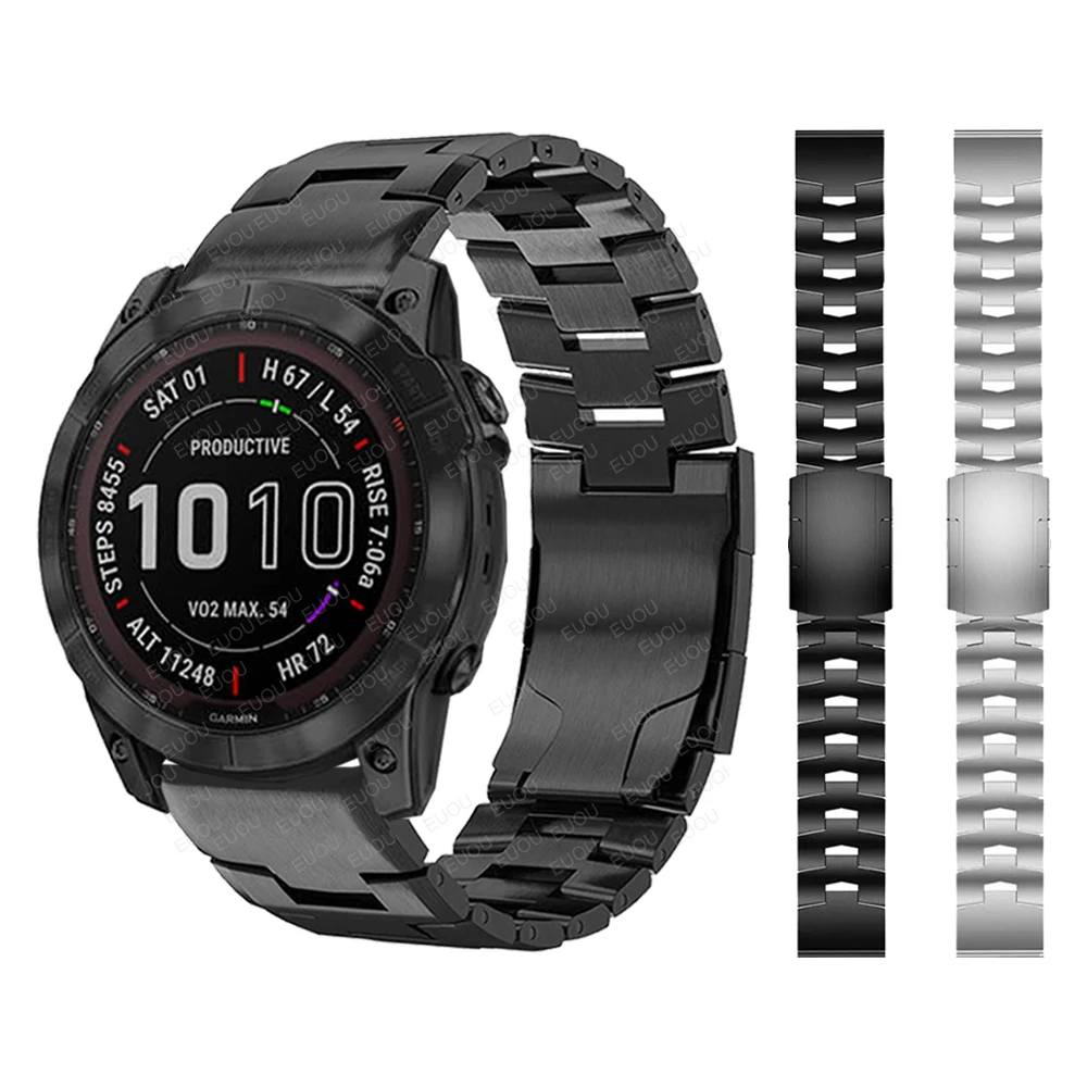 Ремешок для наручных часов QuickFit браслет из титанового металла и стали Garmin Fenix 7X 7