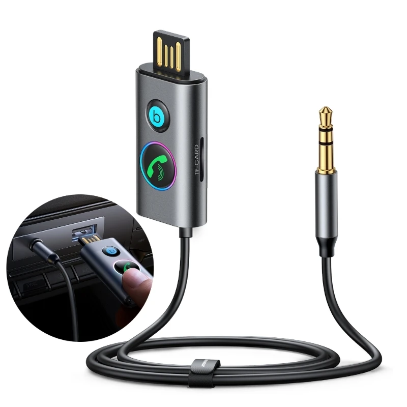 

Wireless Bluetoothcompatible 5.3 Handfree AUX Car StereosMusic Receiver Adapter Drop Shipping