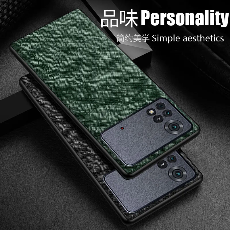 

Case for Xiaomi Poco X4 Pro NFC 5G TPU Around The EdgeLeather phone cover Luxury coque for xiaomi poco x4 pro case capa