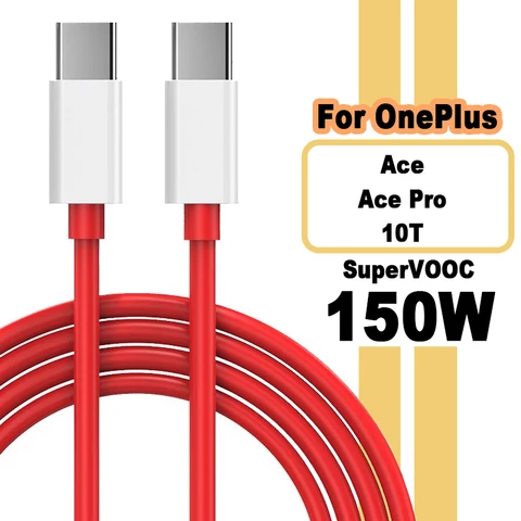 150W SUPERVOOC Быстрый зарядный кабель USB Type C 8A для Oneplus Ace Pro 10R 10T