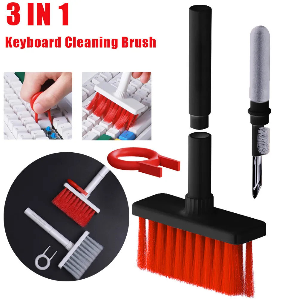 

3 in 1 Keyboard Cleaning Brush Earphone Keycap Puller Earphones Case Earbuds Cleaning Pen Brush For Beats Studio Buds/Airpods 3